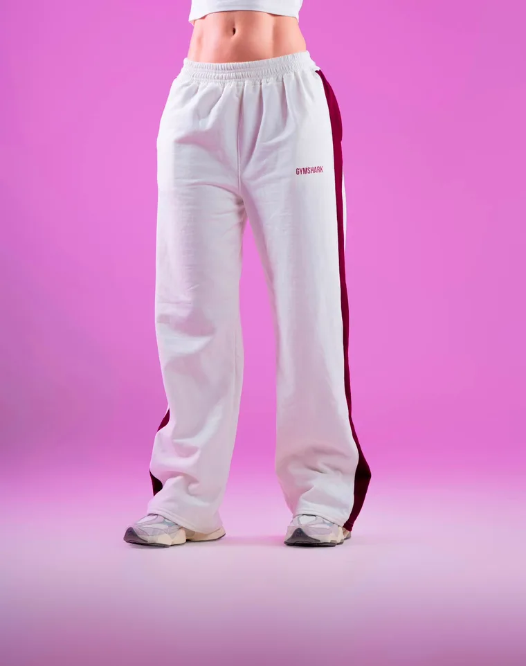 Pants Abril en hueso con franja vino