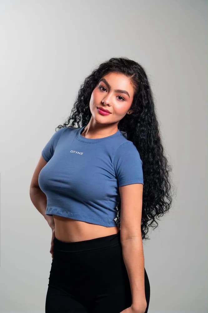 Top Clara en azul acero