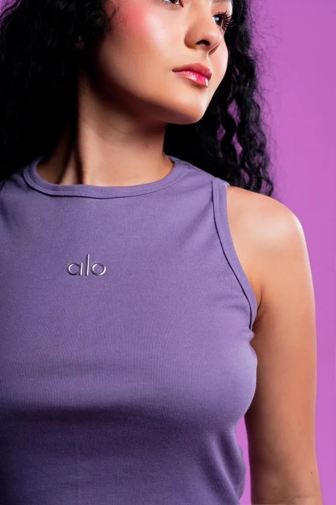 Top Celeste en gris lila